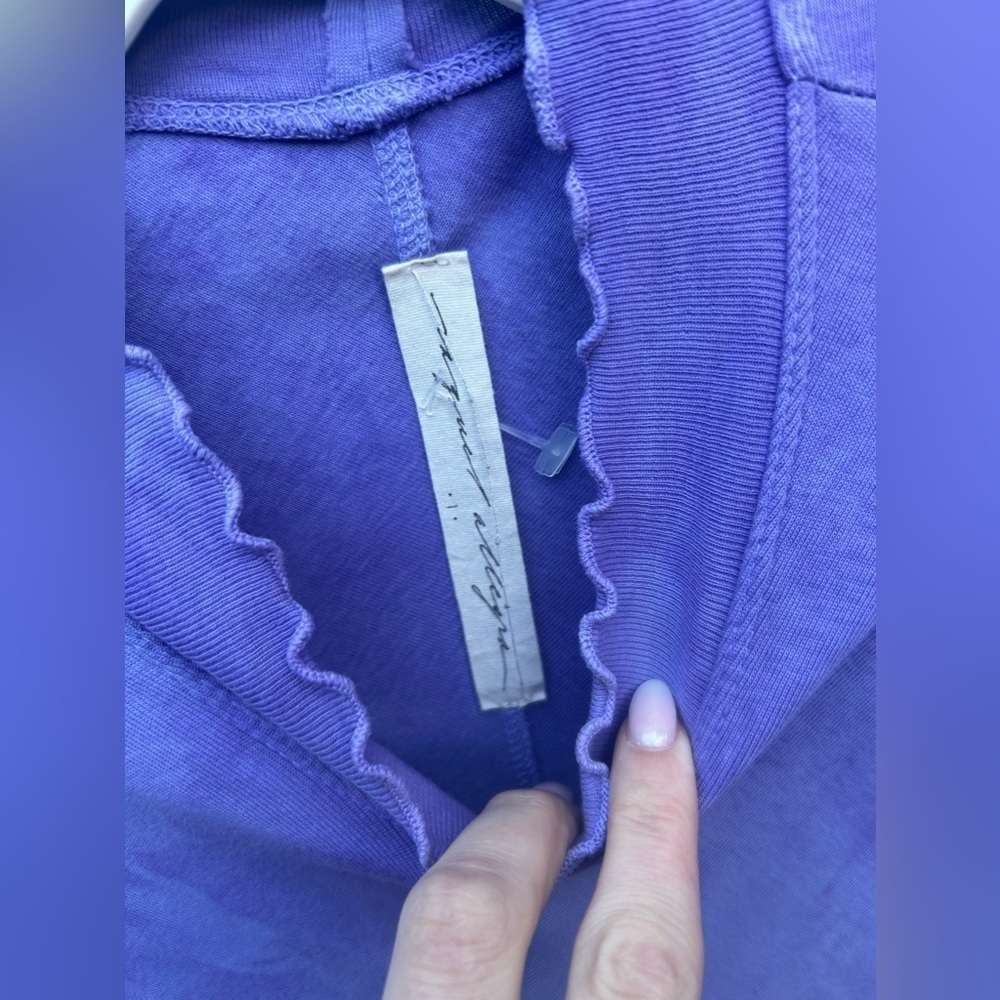 Raquel Allegra Tie Dye Long Sleeve Fitted Dress in Purple Cloud Size 2 M - Picture 7 of 11
